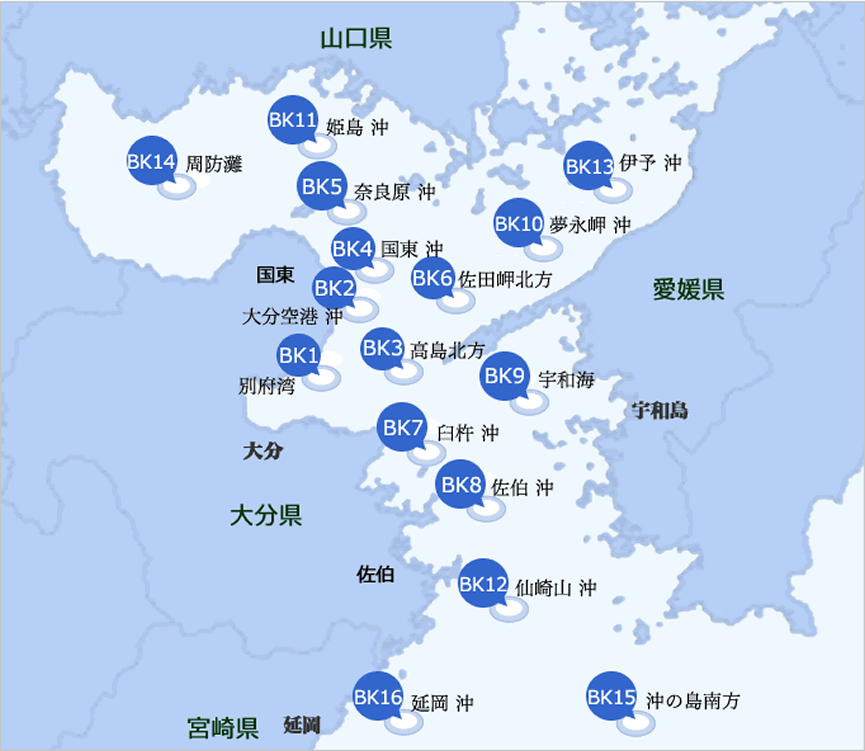 大分出航便　散骨ポイント
